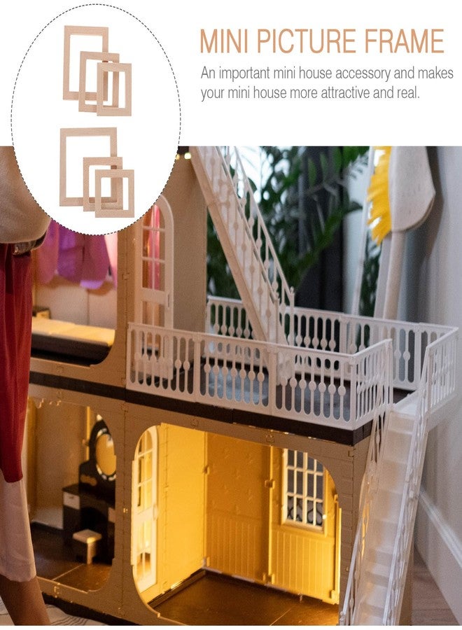 ifundom 10 Pcs Dollhouse Miniature Picture Frames Set, Mini Dollhouse Frame 1:12 Crafts Solid Wood Frame DIY Wall Art Painting Photo Props for Decoration Furniture Accessories - Image 4